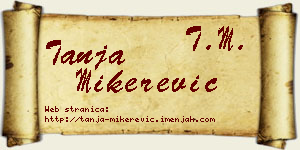 Tanja Mikerević vizit kartica